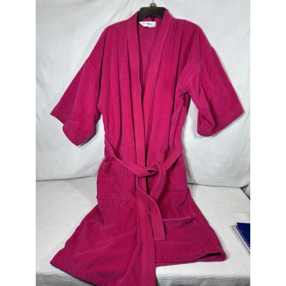 Vtg Apostrophe Intimates‎ Women's Pink Full Length Bath Robe One Size (see Pics)